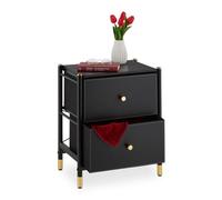 Relaxdays Table de nuit avec 2 tiroirs