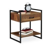 Relaxdays Table de nuit avec tiroir en lot de 2