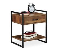 Relaxdays Table de nuit avec tiroir en lot de 2