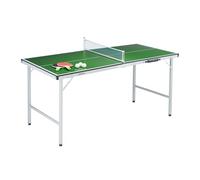 Relaxdays Table de ping-Pong Pliante avec Filet, 2 Raquettes, 3 balles, 71x150x67 cm, Vert