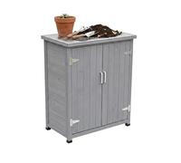 Relaxdays Table de rempotage en Bois avec Meuble Bas, Plan galvanisé, 90x75x40 cm, Gris