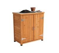 Relaxdays Table de rempotage en Sapin, Meuble Bas, Plateau galvanisé, HxLxP 90x75x40 cm, Jardin, Orange