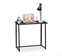 Relaxdays Table de travail pliable,Table de bureau,table bureau à plier, travail maison, 74x80x45cm, noir