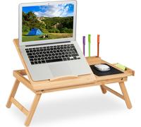 relaxdays Table d'ordinateur portable en bambou