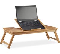 relaxdays Table d'ordinateur portable en bambou XL