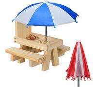 relaxdays Table écureuil avec 2 parapluies