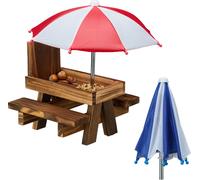relaxdays Table écureuil avec 2 parapluies