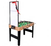 Relaxdays Table Multi-Jeux 10 en 1: Baby-Foot, air Hockey, ping-Pong, tir à l'arc, Poker, Bowling, échecs, Naturel