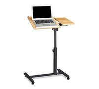 Table ordinateur portable - Relaxdays - Hauteur réglable - 2 surfaces inclinables - 4 roulettes - MDF acier