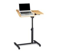 Relaxdays Table ordinateur portable - Hauteur réglable/2 surfaces inclinables/4 roulettes