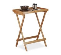 Relaxdays Table plateau de service tablette pliable bambou table appoint petit déjeuner HxlxP: 66 x 50 x 38,5 cm, nature