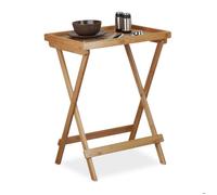 Relaxdays Table plateau de service tablette pliable bambou table appoint petit déjeuner HxlxP: 66 x 50 x 38,5 cm, nature