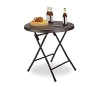 Relaxdays Table Pliante de Jardin Bastian, pour Le Camping, Pratique, H x L x P : 74 x 80 x 80 cm, Marron