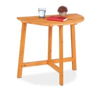 Relaxdays Table pliante, demi-lune, HxLxP: 74x80x50 cm, balcon & jardin, bois de sapin, extérieur, table murale, naturel