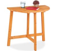 relaxdays Table pliante demi-ronde en bois