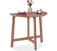 relaxdays Table pliante demi-ronde en bois