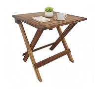 Relaxdays Table Pliante en Acacia huilé pour Salon, Balcon & terrasse, HxLxP: 46x46x46 cm, Brun