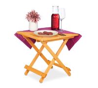 Relaxdays Table Pliante en Bois, pour Salon, Balcon et terrasse, Robuste, Console, HLP : 50 x 50 x 50 cm, Nature