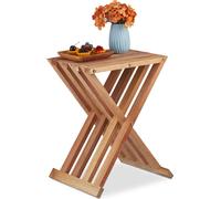 relaxdays Table pliante en bois de noyer