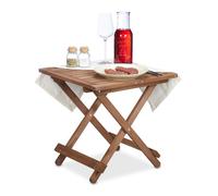 Relaxdays Table pliante en bois, pour salon, balcon et terrasse, robuste, console, HLP : 50 x 50 x 50 cm, marron
