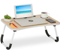 relaxdays Table pour ordinateur portable avec porte-tablette et porte-boisson