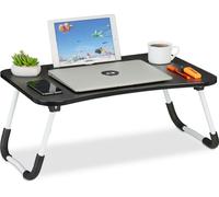 relaxdays Table pour ordinateur portable avec porte-tablette et porte-boisson