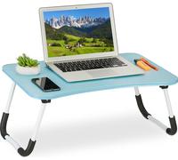relaxdays Table pour ordinateur portable bleu clair
