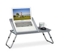 Relaxdays Table pour Ordinateur Portable, Hauteur réglable, Pliable, Surface de Travail inclinable, 44x73x34,5 cm, Gris