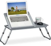 relaxdays Table pour ordinateur portable grise réglable en hauteur
