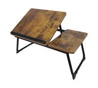 Relaxdays Table pour Ordinateur Portable Pliable, réglable, métal Brun foncé/Noir, 23.5 x 56 x 33 cm