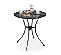 Relaxdays Table ronde de jardin en noir