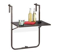 relaxdays Table suspendue pour balcon, pliable, brune