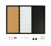 Relaxdays Tableau 3-en-1 Blanc, liège, Ardoise, magnétique, 50x70 cm, Multicolore