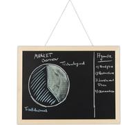 relaxdays Tableau Craie avec Cadre en Bois, Lavable, pour Bureau,Pense bête à accrocher au Mur, 30 x 40 cm, Noir
