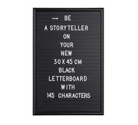 Relaxdays Tableau à Lettres, 145 Signes, Chiffres, caractères spéciaux, 45 x 30 cm, Panneau à rainures, Plastique, Noir