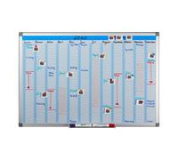 Relaxdays Tableau, organiseur mensuel, effaçable, magnétique, panneau d’organisation, plaque aimanté, 60 x 90 cm, blanc