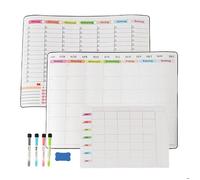 Relaxdays Tableau blanc pour réfrigérateur, set de 3, planificateur hebdomadaire, mensuel et des repas, A3 et A4, blanc