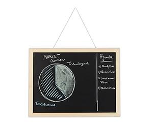 Relaxdays Tableau Craie avec Cadre en Bois, Lavable, pour Bureau,Pense bête à accrocher au Mur, 30 x 40 cm, Noir