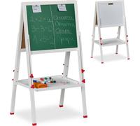 relaxdays Tableau de stand pour enfants avec tableau blanc
