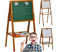 relaxdays Tableau de stand pour enfants avec tableau blanc