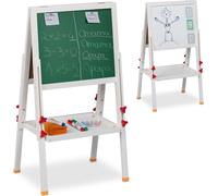 relaxdays Tableau de stand pour enfants avec tableau blanc