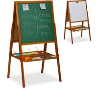 relaxdays Tableau de stand pour enfants avec tableau blanc