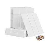 Relaxdays Tableau en Feutre, 12 pièces, carrés Autocollants 30 x 30 x 0,9 cm, punaises incluses, Blanc