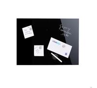 Relaxdays Tableau magnétique 60 x 40 cm, panneau d’affichage, pense-bête, 3 aimants, verre, 60x40 cm, noir