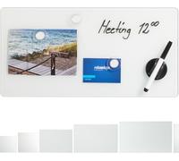 relaxdays Tableau magnétique en verre blanc