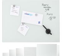 relaxdays Tableau magnétique en verre blanc