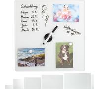 relaxdays Tableau magnétique en verre blanc