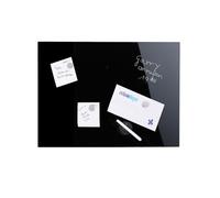 Relaxdays Tableau magnétique 60 x 40 cm, panneau d’affichage, pense-bête, 3 aimants, verre, noir