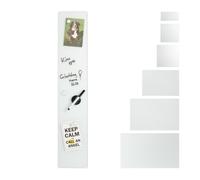 Relaxdays Tableau mémo magnétique, Verre Protecteur, Panneau Pense-bête, 3 aimants, 15x80 cm, blanc