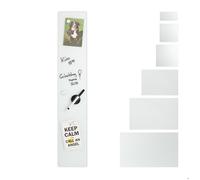 Relaxdays Tableau mémo magnétique, Verre Protecteur, Panneau Pense-bête, 3 aimants, 15x80 cm, blanc